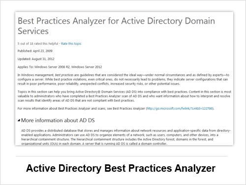 Active Directory Best Practices Analyzer