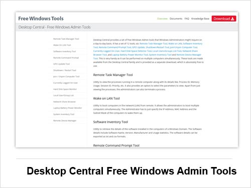 Darmowe narzędzia od Desktop Central 